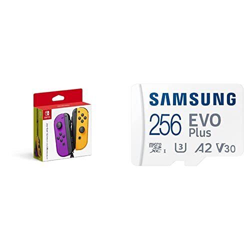 Microsd Set Genuine Nintendo Joy-Con L Neon Purple/R Orange Samsung Card 256Gb