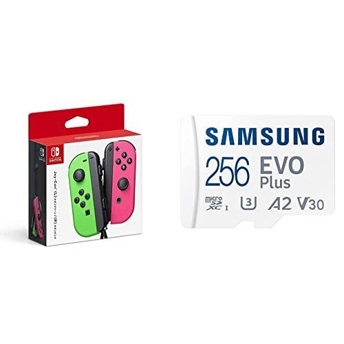 Microsd Set Nintendo Genuine Joy-Con L Neon Green/R Pink Samsung Card 256Gb