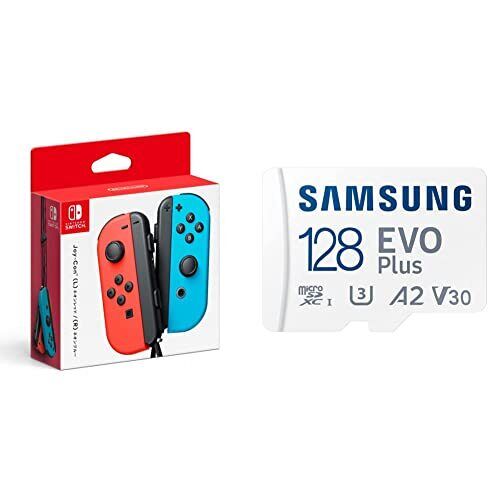 Microsd Set Genuine Nintendo Joy-Con L Neon Red/R Blue Samsung Card 128Gb